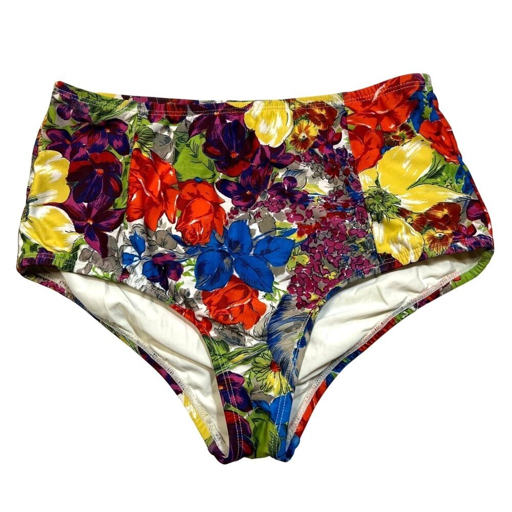 Anthropologie‎ Allihop Seamed High-Waisted Floral Swim Bottoms S Beach Summer - Picture 2 of 8